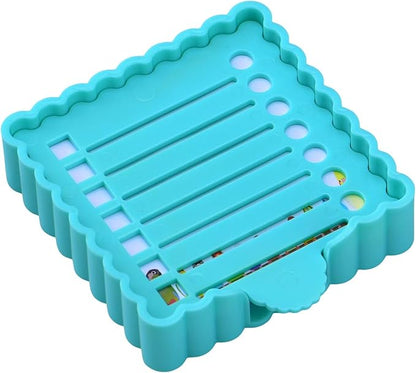 Sticky Notes Holder Cute with Stencil, Wavy Self-Stick Notepad Holder, Note Dispenser for Desk(Blue)