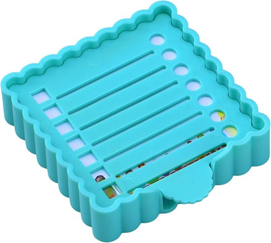 Sticky Notes Holder Cute with Stencil, Wavy Self-Stick Notepad Holder, Note Dispenser for Desk(Blue)
