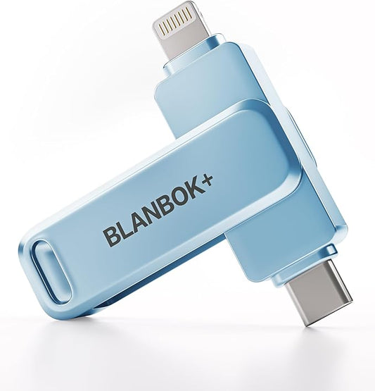 MFi Certified 512GB iPhone Photo Stick, USB Flash Drive for Photo/Video Backup, High-Speed Thumb Drive Compatible for iPhone/iPad/Android/PC (Blue)