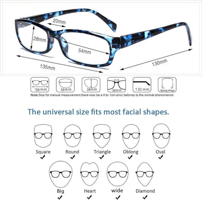 Henotin 5-Pack Reading Glasses Blue Light Blocking Anti Eyestrain Computer Reading Glasses for Women and Men Readers (5 Pack Tortoise, 4.00, Diopters)