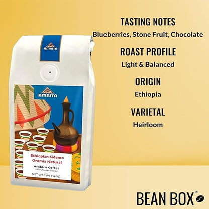 Bean Box Orlando Coffee Sampler, 2-Pack - Roasted by Amrita Certified Pure, Gourmet Arabica Coffee, Variety Pack - Freshly Ground