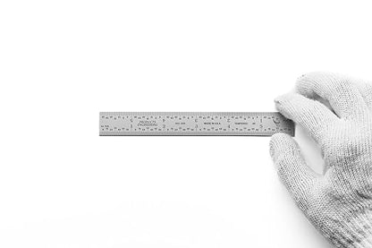 PEC Tools High Precision Metal Ruler, 6 Inch Rigid Machinist Rule, 4R Graduation (1/8", 1/16", 1/32", 1/64"), Carbon Steel with Satin Chrome Finish, Trusted by Professionals, Made in USA
