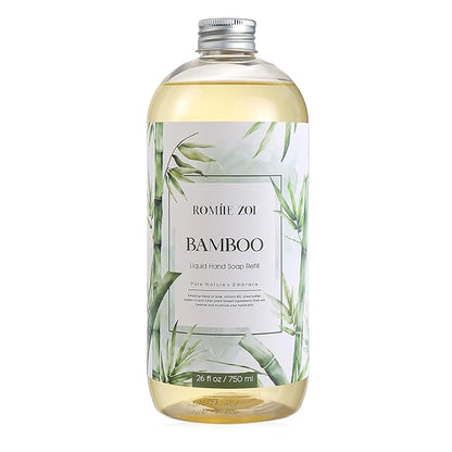 ROMIIE ZOI Liquid Hand Soap Refill,Bamboo,Gentle & Moisturizing Formula for Home & Kitchen, 750ML/26 FL OZ