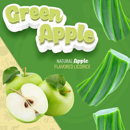 Wiley Wallaby Licorice 24 Ounce Classic Gourmet Soft & Chewy Australian Green Apple Licorice Candy Twists, 2 Pack