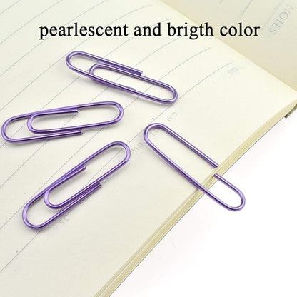 HAHIYO Paper Clips 1.3" (33mm) Length Purple Paperclips Vinyl Coated Prevent Scratching Tearing The Pages Sturdy for Bookmark Organize Home Office School 120 Pack