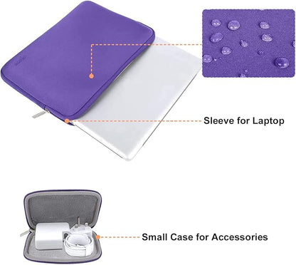 MOSISO Laptop Case 13.3 inch, 13-13.3 inch Laptop Sleeve Bag Compatible with MacBook Air/Pro 13/Pro 14 M5 M4 M3 M2 M1, HP Dell ASUS Lenovo, Neoprene Computer Sleeve Bag with Small Case, Ultra Violet