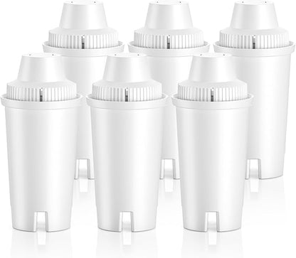 Standard Water Filter for Brita Water Pitchers and Dispensers, including Metro Everyday UltraMax Classic 35557, Mavea 107007, Grand, Lake, OB03, NSF Certified, BPA-Free, 6 Pack