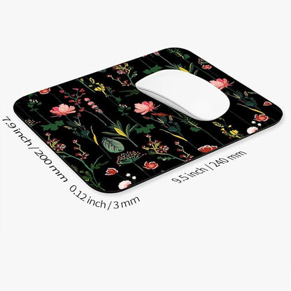 Square Mouse Pad Blooming Botanical Flowers,Personalized Premium-Textured Custom Mouse Mat Design,Washable Mousepad Cloth,Non-Slip Rubber Base Computer Mouse Pads for Wireless Mouse