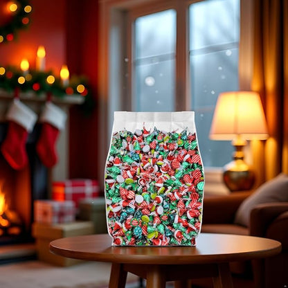Christmas Kisses Chocolate Candy Variety Pack - 5lb Bulk Kisses and Hugs Chocolate Candy Individually Wrapped for Stocking Stuffers, Secret Santa, Gift Bags & Holiday Party Favors - Bulk Christmas Candy Assortment - Holiday Candy - 5 Pounds