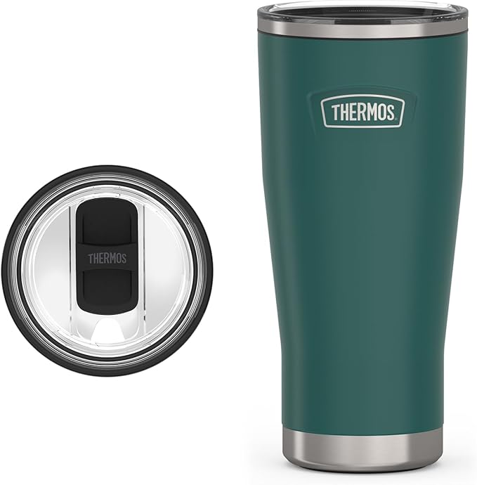 THERMOS ICON SERIES, Stainless Steel Cold Tumbler with Slide Lock, 24 Ounce, Spruce