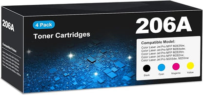 206A Toner Cartridges M283fdw for HP 206A 206X Toner Cartridges 4 Pack, Laser Jet M283cdw Toner Cartridge, HP206A HP206X 206 Toner for Color Laser Jet Pro MFP M255dw M283cdw M283fdn M282nw M255nw