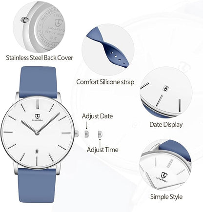 BEN NEVIS Watch, Mens Watch, Minimalist Fashion Simple Wrist Watch Analog Date with Leather Strap