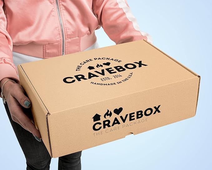CRAVEBOX Snacks Box Variety Pack Care Package (55 Count) Christmas Treats Gift Basket Adults Kids Grandkids Guys Girls Women Men Boyfriend Birthday Cookies Chips College Student Office School