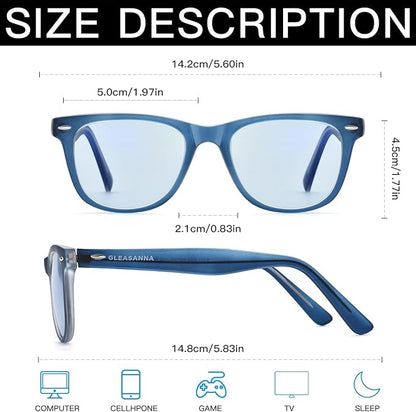 99.9% Blue Light Blocking Glasses For Men Women Anti-Fatigue Computer Gaming Sleep Glasses Reduce Eye Strain
