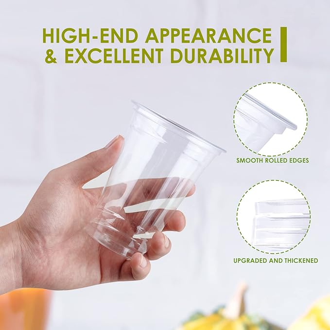 Lilymicky 1000 Pack 10 oz Clear Plastic Cups, Disposable Drinking Party Cups for Birthday Parties, Picnics, Ceremonies, and any Events