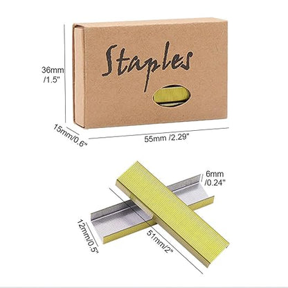 NatSumeBasics 6000 Pure Gold Staples Yellow Colored Staples for 26/6 Standard Stapler Refill Staple, School Office Supplies Accessories (Yellow)