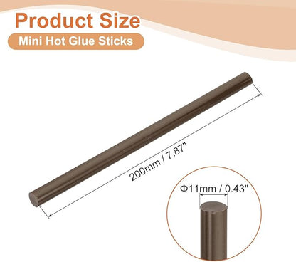 uxcell 8 Pcs Mini Hot Glue Sticks, 0.43" Dia x 7.87" Long EVA Glue Gun Sticks, Coffee Mini Hot Melt Glue Sticks for DIY Craft Sticky Projects