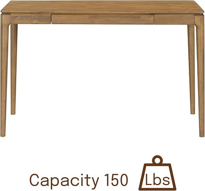 NTC Mingle Console Table 47" – Modern Desk with Drawer, Water & Heat Resistant Tabletop, Teak Look