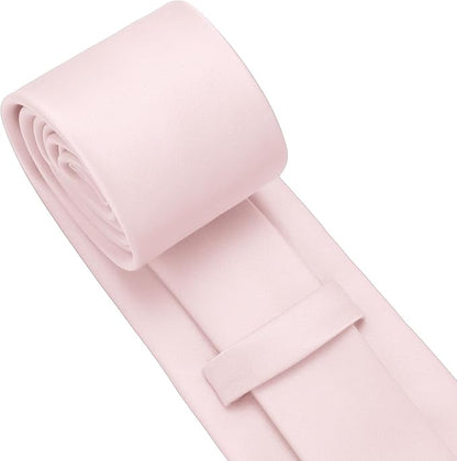 PenSee Men's Tie Set Solid Pure Color 3.15" (8CM) Classic Formal Plain Necktie and Pocket Square Set For Men
