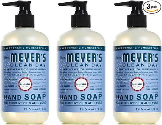 Mrs. MEYER'S CLEAN DAY Bluebell Hand Soap 12.5 Fl Oz (Pack of 3)