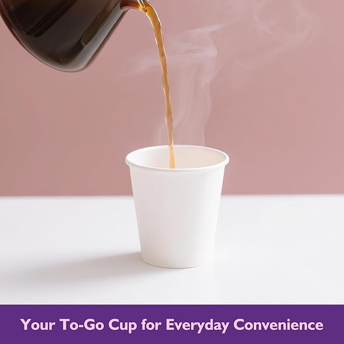 3 oz Disposable Paper Cups, Mouthwash Cups, Small Coffee Cups for Bathroom Rinsing, Mini Water Drinking Cups for Espresso, Samples, 600 Pack