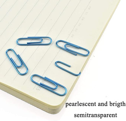 HAHIYO Paper Clips 1.1" (28mm) Length Blue Paperclips Bright Colors Vinyl Coated Prevent Scratching Tearing The Pages Sturdy for Bookmark Organize Home Office School 150 Pack