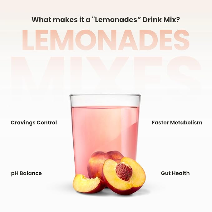 310 Nutrition Sugar-Free Lemonade Water Flavoring Packets, Peach Pear Hydration Powder with Alkalizing Minerals, Low-Calorie Water Enhancer for Energy & Refreshment, 30 Singles, Made in The USA