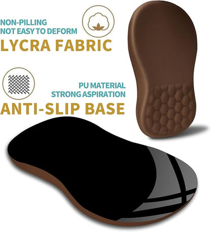 Hokafenle Ergonomic Mouse Pad Wrist Support with Massage Design, Wrist Rest Pain Relief Mousepad with Memory Foam&Non-Slip PU Base, Mouse Pads for Wireless Mouse & Desk (12x8 inch,Brown)