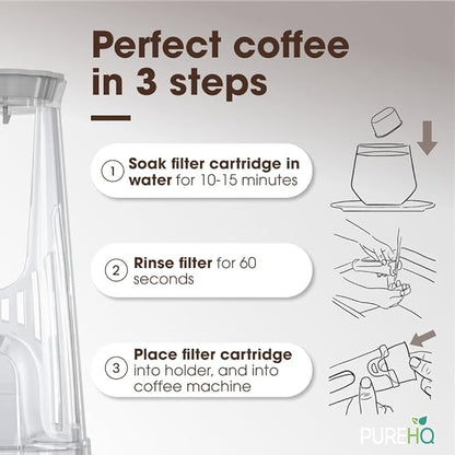 Keurig Starter Kit Replacement for Keurig 2.0 K200, K250, K35, K-Duo, K Duo Hot & Iced Gen 2 and K-Compact Coffee Makers by PureHQ - Includes Short Filter Holder and 3-Pack Cartridges Water Filters