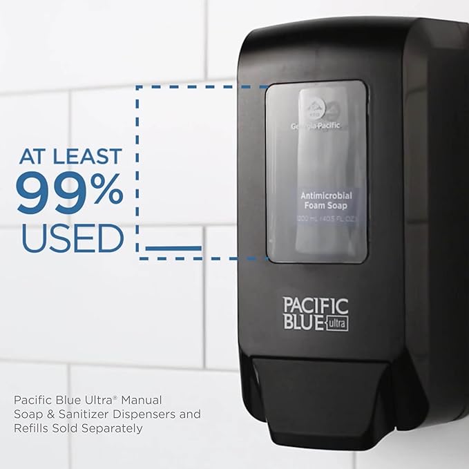 Georgia-Pacific (53057) Pacific Blue Ultra Manual Push Soap Dispenser, Wall Mounted, Easy To Install & Maintain