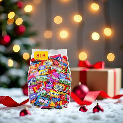 Assorted Candy Variety Pack – 8lb Individually Wrapped Candy for Christmas Stocking Stuffers, Party Favors, Goodie Bags, Piñata Candies – 8 Pounds of Mixed Candies Bulk Pack