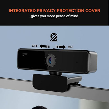 NUROUM V11 2K Webcam for PC, 1080P 60FPS USB Web Camera with Microphone, 1440P@30fps, 90° Wide-Angle, Privacy Cover, Plug&Play for Mac/Laptop/Desktop/Computer, for Zoom/Teams/Google Meet