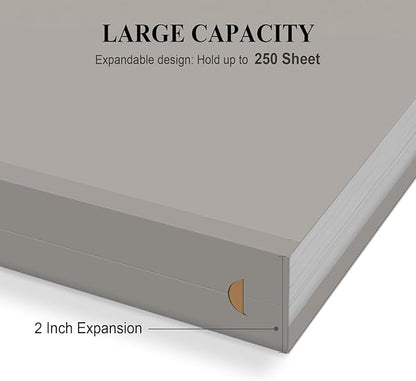 ViVin Hanging File Folders, 1/5-Cut Adjustable Tabs with 24 Per Box, 2 Inch Expansion, 24 Pack Letter Size Hanging File Folders, Designed for Office Home School Filing Cabinet(Gray)