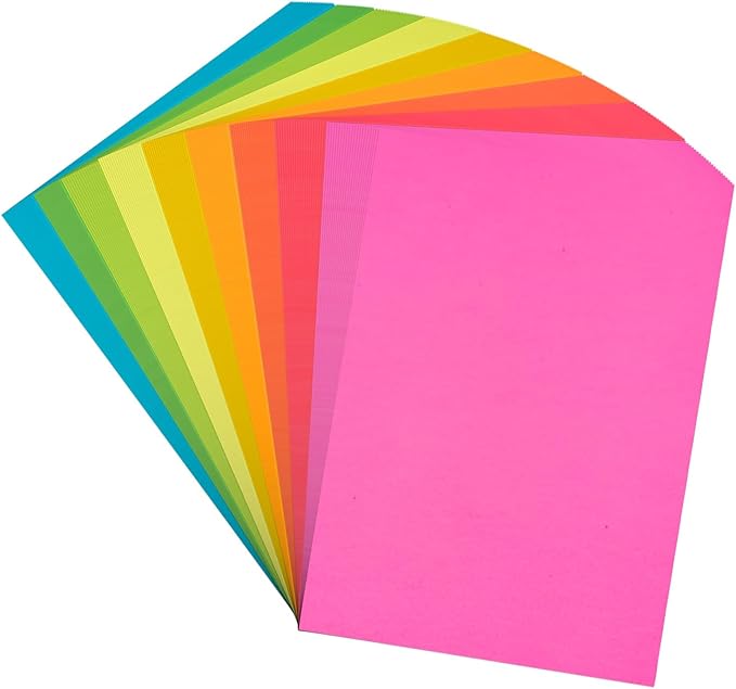 Color Print&Copy Paper 8.5x11 Inches,180 Sheets 6 Colors Pastel A4 Printer Paper 20 lb/90GSM Colored Multipurpose Computer Pastel Paper for Office Printer School Cutting DIY Kids