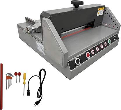 A4 Desktop Electric Paper Cutter 1.57in Cutting Thickness 13in Width Paper Trimmer with Infrared Protection for Office, School, Printing Plant