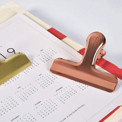 Large Clip Stainless Steel Paper Clamp Colorful Hinge Clips File Clip Office Supplies for Receipt Document Food Bag