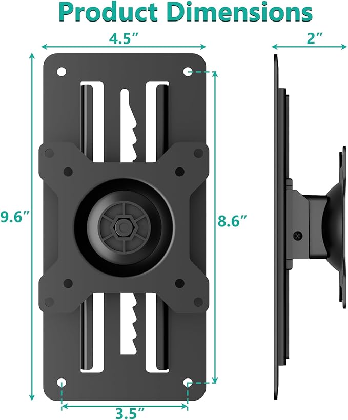 WALI Single Monitor Wall Mount, Height Adjustable for 17-32 inch Computer Monitor Bracket, up to 17.6 Lbs, Fits 1 Screen with Max Mounting Holes 100x100mm (1732LM), Black