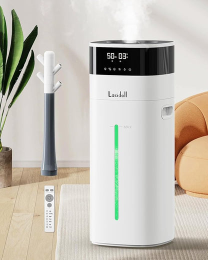 Cool and Warm Mist Humidifier Large Room, 5.3Gal/20L Humidifiers for Home 2500 sq ft, Air Humidifiers for Bedroom with Diffuser&Extended Tube, Whole House Humidifiers for Nursery Baby Plants