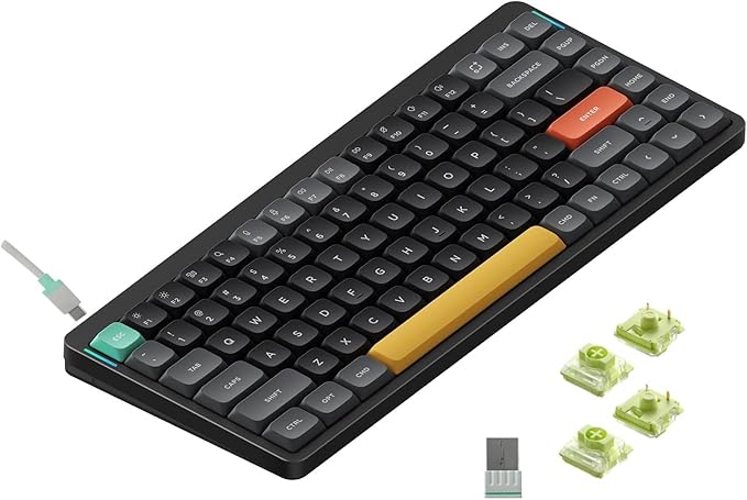 nuphy Air75 V2 Portable 75% Mechanical Keyboard,Wireless Keyboard,Supports Bluetooth/2.4G/USB-C RGB Bluetooth Gaming Keyboards,Compatible with Windows/Mac OS/Linux Systems-Gateron Aloe Switch