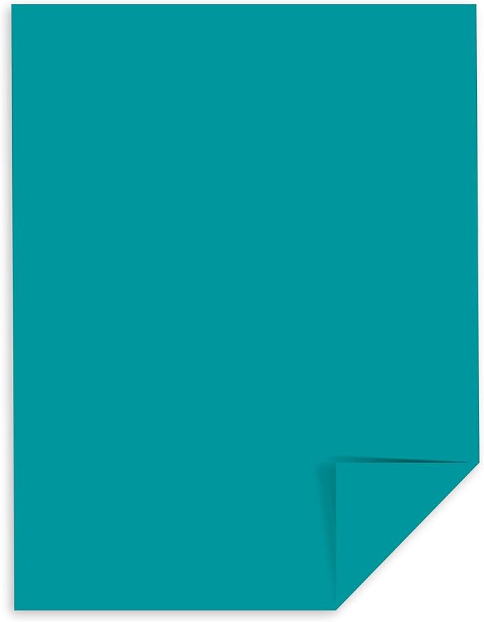 Neenah Astrobrights Color Paper, 8.5” x 11”, 24 lb/89 gsm, Terrestrial Teal, 500 Sheets (21849) (21849)