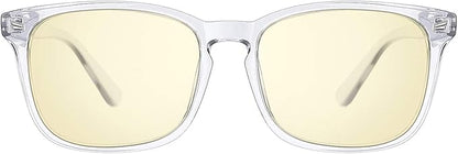 TIJN Gaming Glasses Blue Light Blocking Glasses for Women Men Nerd Eyeglasses Screen Fatigue Anti UV Glare (Transparent(Gaming Glasses))