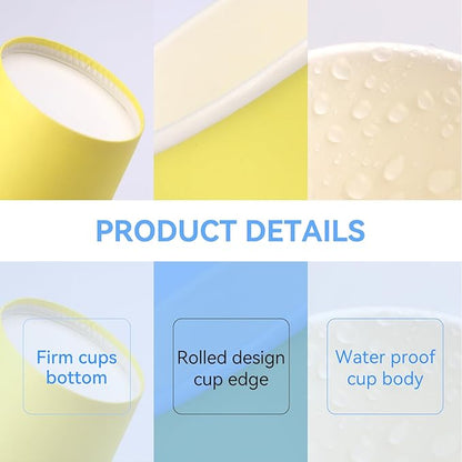 300 Pack 3oz Yellow Paper Cups,Mouthwash Cups, Disposable Bathroom Cups,Small Paper Cups 3oz Ideal for Bathroom,Supermarket,Birthday Party,Picnic and BBQ