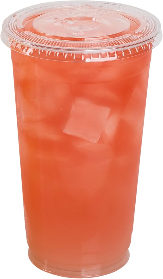 Karat 32oz PET Plastic Cold Cups Great for Boba Milktea, Smoothie, Ice Coffee and Cold Drink(107mm) - 300 ct