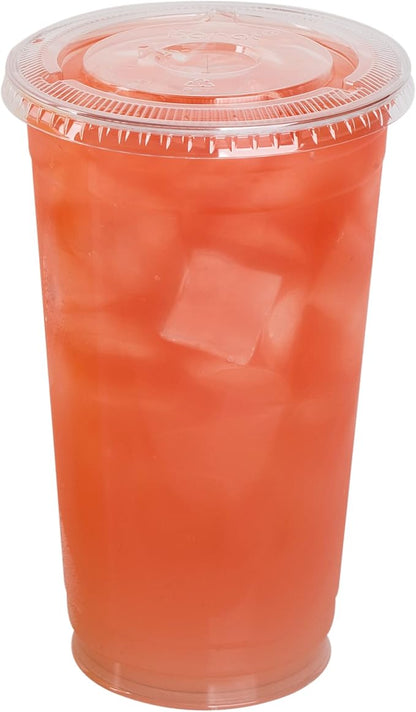 Karat 32oz PET Plastic Cold Cups Great for Boba Milktea, Smoothie, Ice Coffee and Cold Drink(107mm) - 300 ct