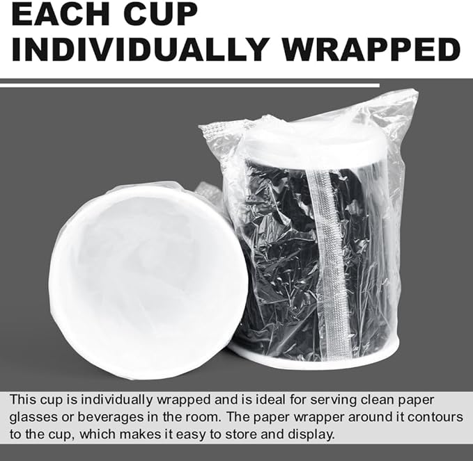 three leaf 9 Oz. Ripple Wall Cups Individually Wrapped, (Black) 900 Ct. Hot/Cold Cup For Coffee, Water, Tea, Juice, Picnic, Party, Travel And Events For Hotel and Motels (20 Packs Of 45)