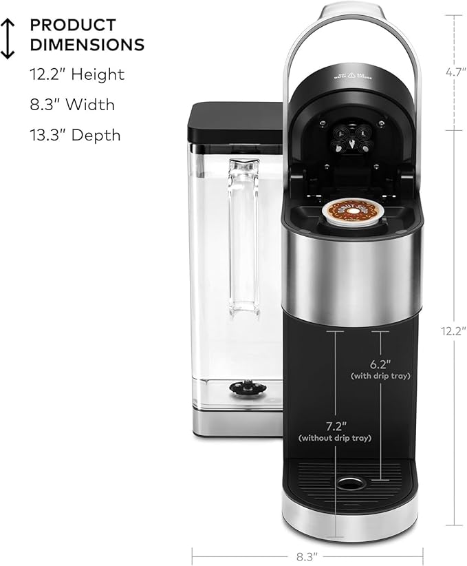 KeurigK Plus Single Serve Coffee Maker, MultiStream Technology, Customizable Strength and Temperature Settings, Programmable, 78oz Removable Reservoir, Stainless Steel