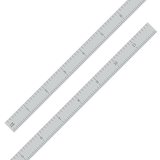 PEC Tools 12" Flexible Metal Ruler, Machinist Rule Made from High-Quality Carbon Steel with Satin Chrome Finish, 4R Graduaction (1/8", 1/16", 1/32", 1/64"), Trusted by Professionals, Made in USA