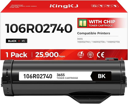 WorkCentre 3655 Black Extra High Capacity Toner Cartridge 106R02740 1-Pack Replacement for Xerox 106R02740 106R02736 106R02738 Toner Compatible with Xerox WorkCentre 3655 Laser Printer Ink All-in-One