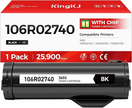 WorkCentre 3655 Black Extra High Capacity Toner Cartridge 106R02740 1-Pack Replacement for Xerox 106R02740 106R02736 106R02738 Toner Compatible with Xerox WorkCentre 3655 Laser Printer Ink All-in-One