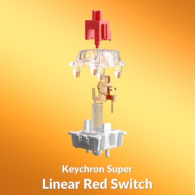 Keychron K2 75% Layout QMK Wireless and Wired Mechanical Keyboard Super Red Switch, RGB Backlight Aluminum Frame with Shine-Through Double-Shot PBT Keycaps for Mac Windows-Version 3